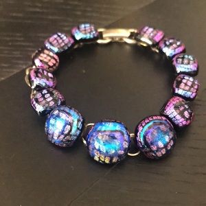 Swarovski Black purple blue stone 925 bracelet
